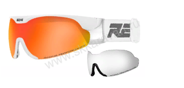 HTG34Q Очки лыжные RELAX CROSS white/красная зеркальная линза (+ прозрачная линза в комплекте)